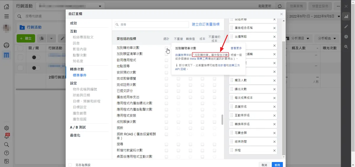 加到購物車次數